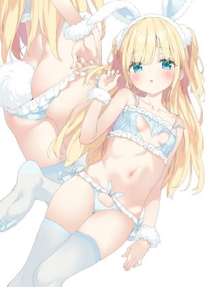 peko,霜月ポトフ,兽耳,bra,兔耳,萝莉,胖次,panty_pull,丝袜,脱衣