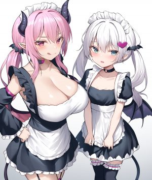 あれっくす,恶魔,garter,萝莉,女仆,No-Bra,尖耳,丝袜,翅膀