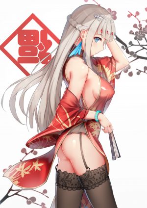 战舰少女R,鲸_daipf,前发,露肩,黑丝,碧眼,直刘海,三股辫,胸部,连衣裙,holding,长发,长袖,视线正对,横乳,银发,笑顔,single,白背景