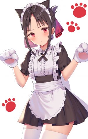 出雲ネル,四宫辉夜,兽耳,女仆,猫耳,黑丝