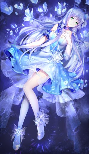 洛天依,VOCALOID,屿酒,青发,项圈,连衣裙,全身,绿色眼,长发,视线正对,横臥,開いた口,缎带,single,结发