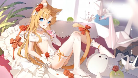 兽耳,连衣裙,萝莉,猫耳,No-Bra,nopan,掀裙,丝袜