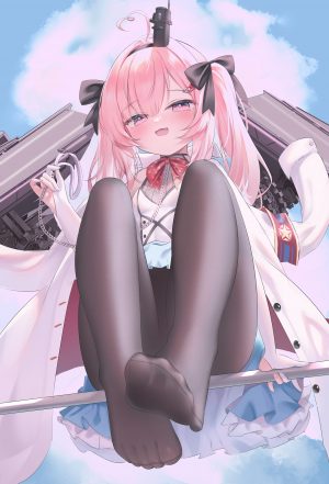 sheng_taoren,萨拉托加,碧蓝航线,萝莉,裤袜,掀裙,制服