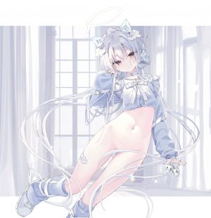 inubouzaki,兽耳,创可贴,bottomless,光晕,耳机,猫耳