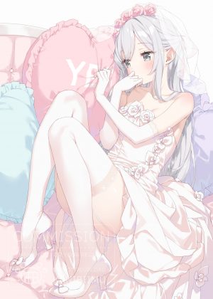 peko,连衣裙,No-Bra,掀裙,长筒袜,丝袜,婚纱