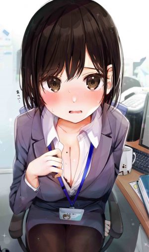原创,rouka,黑发,黑丝,脸红,bra,胸部,茶发,cleavage,衬衫,巨乳,视线正对,開いた口,坐姿,短裙,天空,single,下着