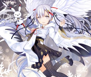 kari_kenji,初音ミク,雪ミク,VOCALOID,和服,黑丝